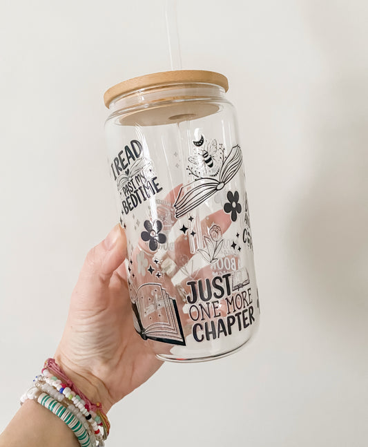 Books & Coffee - Glass Cup